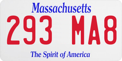 MA license plate 293MA8