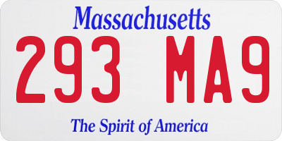 MA license plate 293MA9