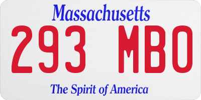 MA license plate 293MB0