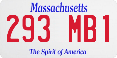 MA license plate 293MB1