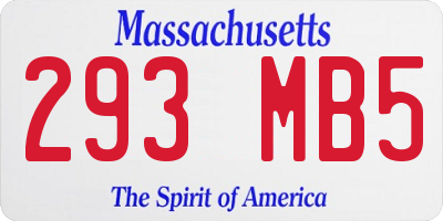MA license plate 293MB5