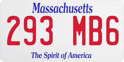 MA license plate 293MB6