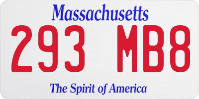 MA license plate 293MB8