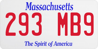 MA license plate 293MB9