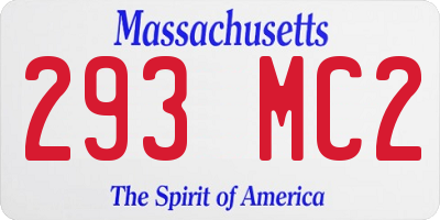MA license plate 293MC2