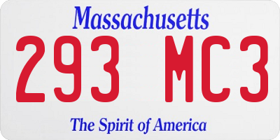 MA license plate 293MC3