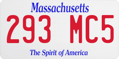 MA license plate 293MC5