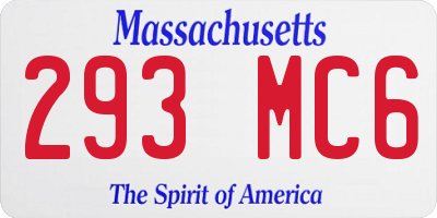 MA license plate 293MC6