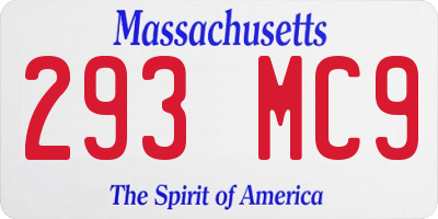 MA license plate 293MC9