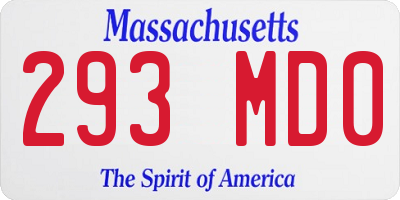 MA license plate 293MD0