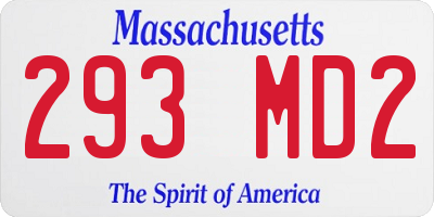 MA license plate 293MD2