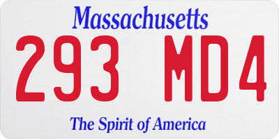 MA license plate 293MD4