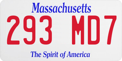 MA license plate 293MD7