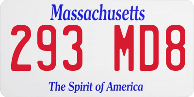 MA license plate 293MD8