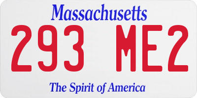 MA license plate 293ME2