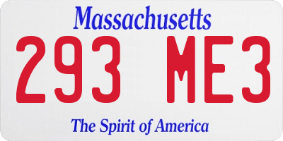 MA license plate 293ME3