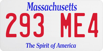 MA license plate 293ME4