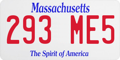 MA license plate 293ME5