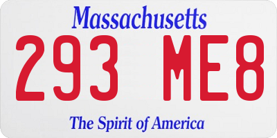 MA license plate 293ME8