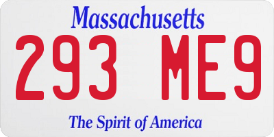 MA license plate 293ME9