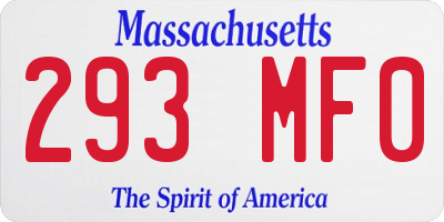 MA license plate 293MF0