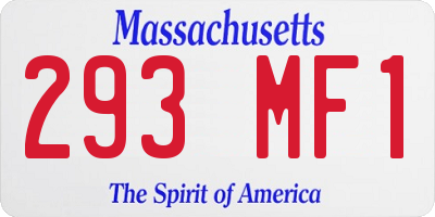 MA license plate 293MF1