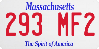 MA license plate 293MF2