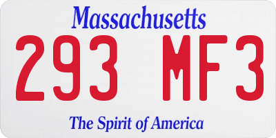 MA license plate 293MF3