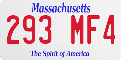 MA license plate 293MF4