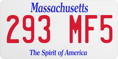 MA license plate 293MF5
