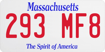 MA license plate 293MF8