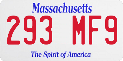 MA license plate 293MF9