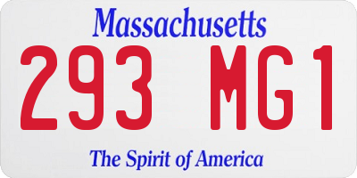 MA license plate 293MG1