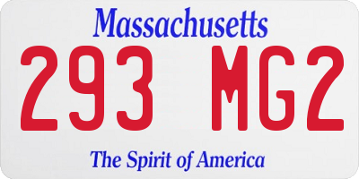 MA license plate 293MG2