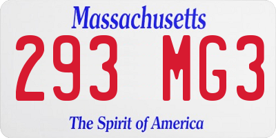 MA license plate 293MG3