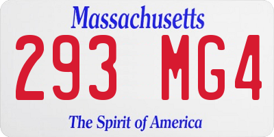MA license plate 293MG4