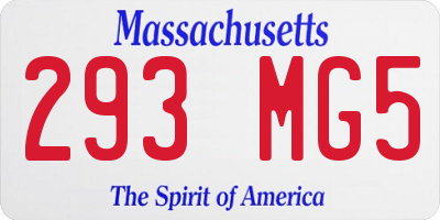 MA license plate 293MG5