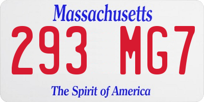 MA license plate 293MG7