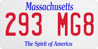 MA license plate 293MG8