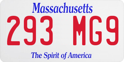 MA license plate 293MG9
