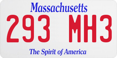 MA license plate 293MH3