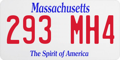 MA license plate 293MH4