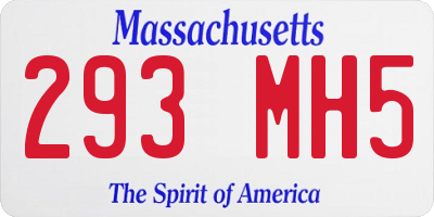 MA license plate 293MH5