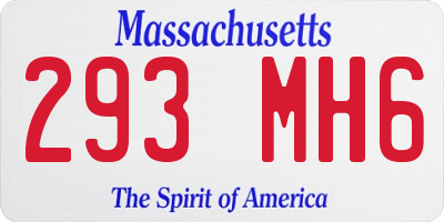 MA license plate 293MH6