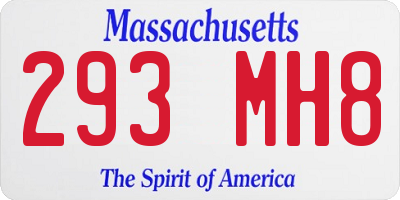 MA license plate 293MH8