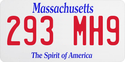 MA license plate 293MH9
