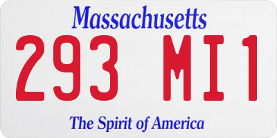MA license plate 293MI1