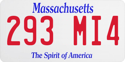 MA license plate 293MI4