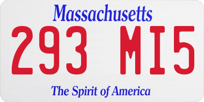MA license plate 293MI5