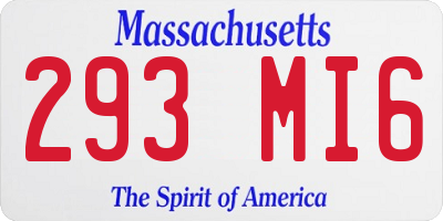 MA license plate 293MI6